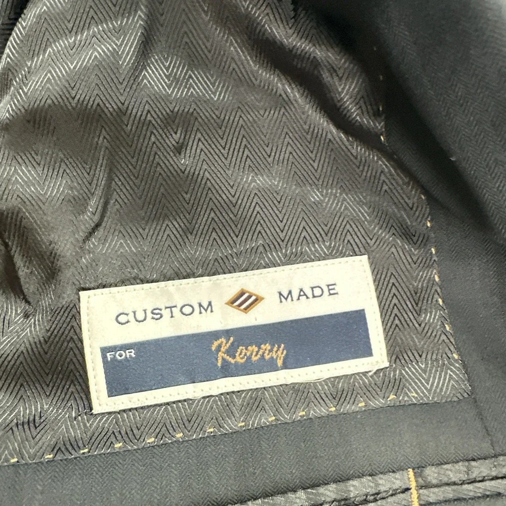 Joseph Abboud Blazer Men 44L Black Super 130s Italian Fabric Loro Piana USA Made